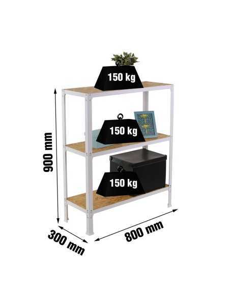 Estantería SIMONRACK Simonhome click wood mini 3/300 blanco/osb | Mesa de trabajo SimonRack profesional y resistente