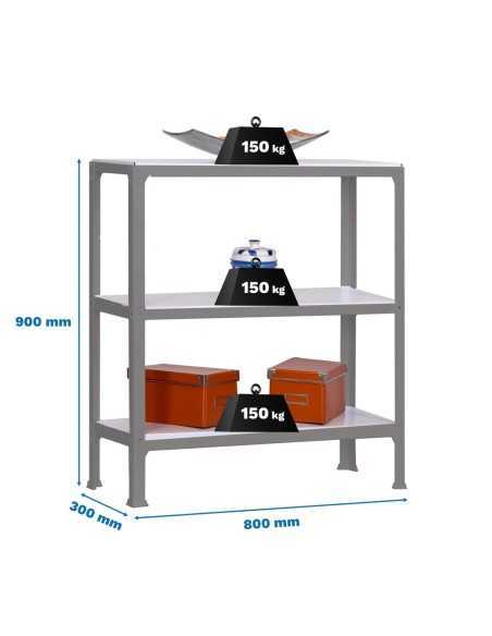 Estantería SIMONRACK Simonhome click wood mini 3/300 gris/blanco