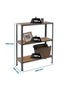 Estantería SIMONRACK Simonhome click wood mini 3/300 gris/osb | Mesa de trabajo SimonRack profesional y resistente