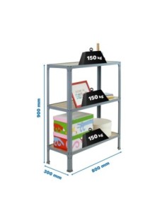 Estantería SIMONRACK Simonhome click wood mini 3/300 gris/roble nodi | Mesa de trabajo SimonRack profesional y resistente
