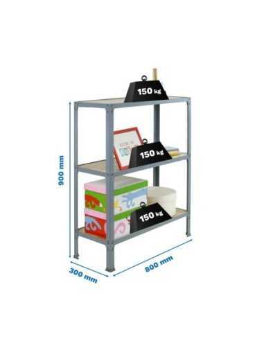 Estantería SIMONRACK Simonhome click wood mini 3/300 gris/roble nodi | Mesa de trabajo SimonRack profesional y resistente