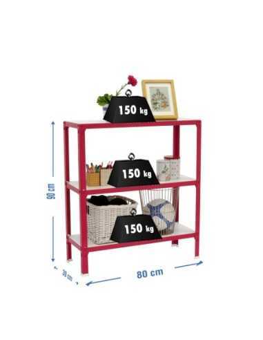 Estantería SIMONRACK Simonhome click wood mini 3/300 rosa/blanco | Mesa de trabajo SimonRack profesional y resistente