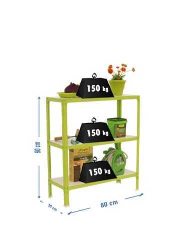Estantería SIMONRACK Simonhome click wood mini 3/300 verde/blanco | Mesa de trabajo SimonRack profesional y resistente