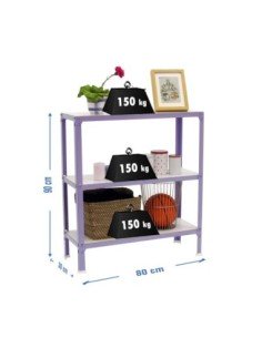 Estantería SIMONRACK Simonhome click wood mini 3/300 violeta/blanco | Mesa de trabajo SimonRack profesional y resistente