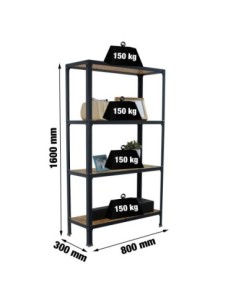 Estantería SIMONRACK Simonhome click wood mini 4/300 antracita/osb | Mesa de trabajo SimonRack profesional y resistente