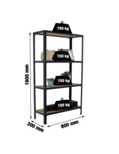 Estantería SIMONRACK Simonhome click wood mini 4/300 antracita/osb | Mesa de trabajo SimonRack profesional y resistente