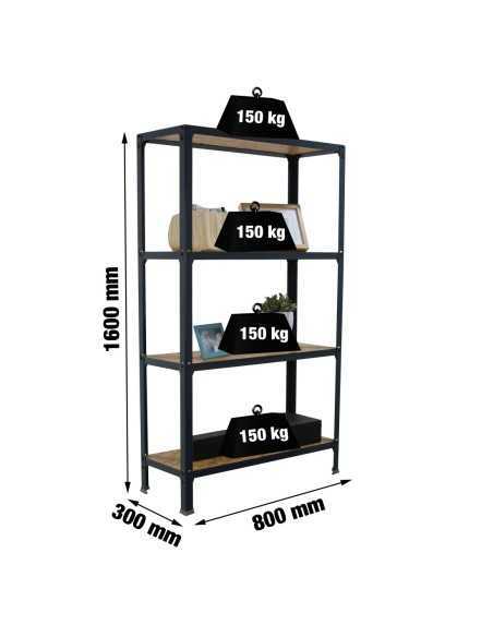 Estantería SIMONRACK Simonhome click wood mini 4/300 antracita/osb | Mesa de trabajo SimonRack profesional y resistente