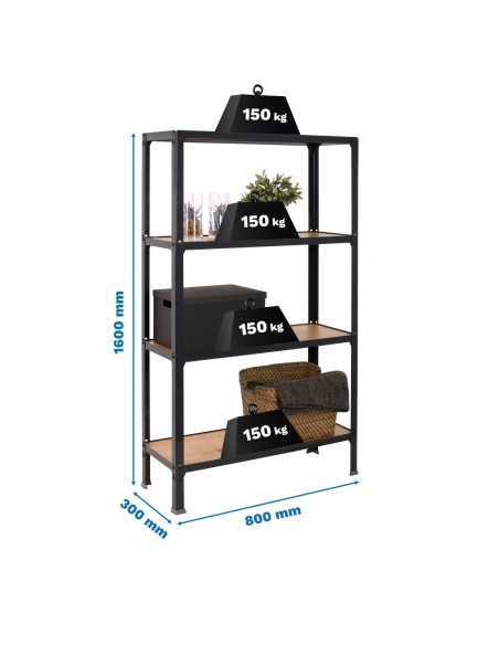 Estantería SIMONRACK Simonhome click wood mini 4/300 antracita/roble no | Mesa de trabajo SimonRack profesional y resistente