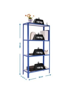 Estantería SIMONRACK Simonhome click wood mini 4/300 azul/blanco | Mesa de trabajo SimonRack profesional y resistente
