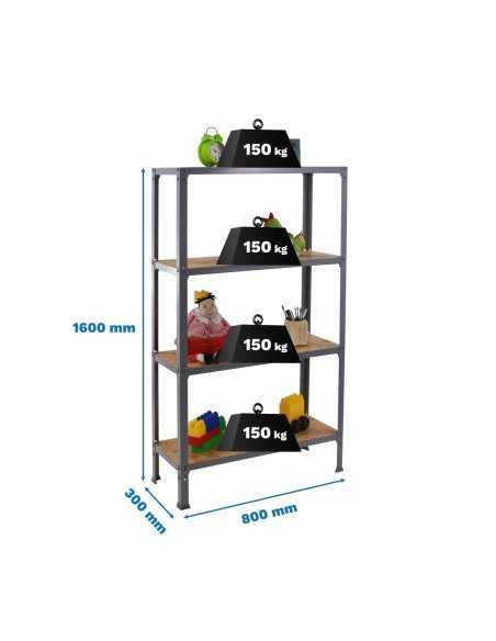 Estantería SIMONRACK Simonhome click wood mini 4/300 gris/osb | Mesa de trabajo SimonRack profesional y resistente