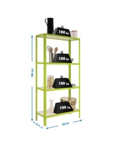 Estantería SIMONRACK Simonhome click wood mini 4/300 verde/blanco | Mesa de trabajo SimonRack profesional y resistente