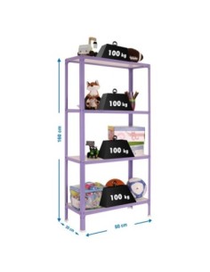 Estantería SIMONRACK Simonhome click wood mini 4/300 violeta/blanco | Mesa de trabajo SimonRack profesional y resistente
