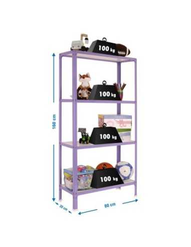 Estantería SIMONRACK Simonhome click wood mini 4/300 violeta/blanco | Mesa de trabajo SimonRack profesional y resistente