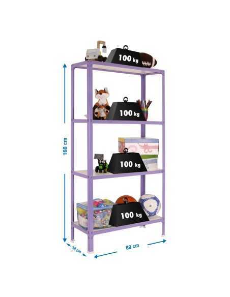 Estantería SIMONRACK Simonhome click wood mini 4/300 violeta/blanco | Mesa de trabajo SimonRack profesional y resistente