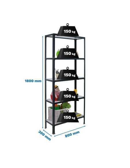 Estantería SIMONRACK Simonhome click wood mini 5/300 antraci/blanco | Mesa de trabajo SimonRack profesional y resistente