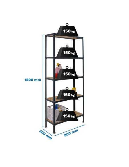 Estantería SIMONRACK Simonhome click wood mini 5/300 antracita/osb | Mesa de trabajo SimonRack profesional y resistente