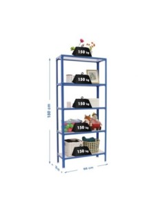 Estantería SIMONRACK Simonhome click wood mini 5/300 azul/blanco | Mesa de trabajo SimonRack profesional y resistente