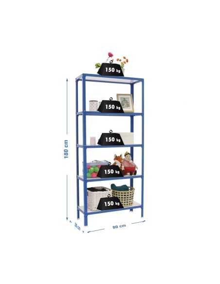 Estantería SIMONRACK Simonhome click wood mini 5/300 azul/blanco | Mesa de trabajo SimonRack profesional y resistente