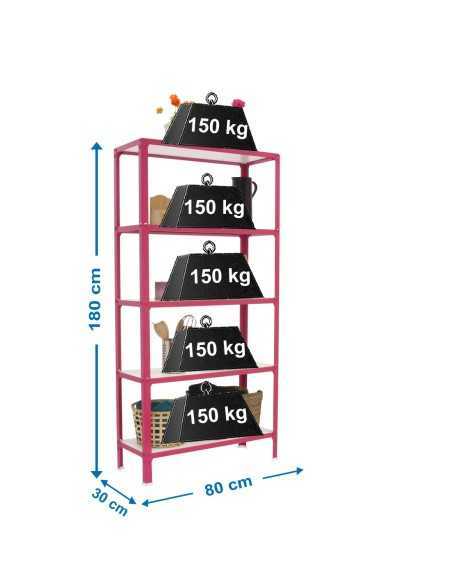Estantería SIMONRACK Simonhome click wood mini 5/300 rosa/blanco | Mesa de trabajo SimonRack profesional y resistente