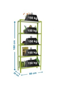 Estantería SIMONRACK Simonhome click wood mini 5/300 verde/blanco | Mesa de trabajo SimonRack profesional y resistente