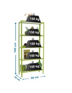 Estantería SIMONRACK Simonhome click wood mini 5/300 verde/blanco | Mesa de trabajo SimonRack profesional y resistente