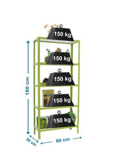 Estantería SIMONRACK Simonhome click wood mini 5/300 verde/blanco | Mesa de trabajo SimonRack profesional y resistente