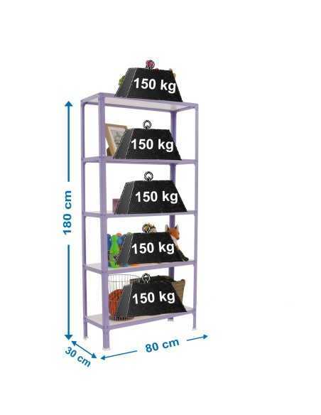 Estantería SIMONRACK Simonhome click wood mini 5/300 violeta/blanco | Mesa de trabajo SimonRack profesional y resistente