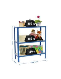 Estantería SIMONRACK Simonhome click wood plus 3/300 azul/blanco | Mesa de trabajo SimonRack profesional y resistente