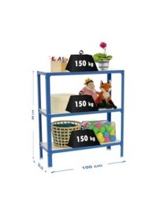 Estantería SIMONRACK Simonhome click wood plus 3/300 azul/blanco | Mesa de trabajo SimonRack profesional y resistente