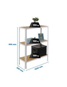 Estantería SIMONRACK Simonhome click wood plus 3/300 blanco/osb | Mesa de trabajo SimonRack profesional y resistente