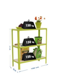 Estantería SIMONRACK Simonhome click wood plus 3/300 verde/blanco | Mesa de trabajo SimonRack profesional y resistente