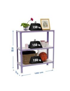 Estantería SIMONRACK Simonhome click wood plus 3/300 violeta/blanco | Mesa de trabajo SimonRack profesional y resistente
