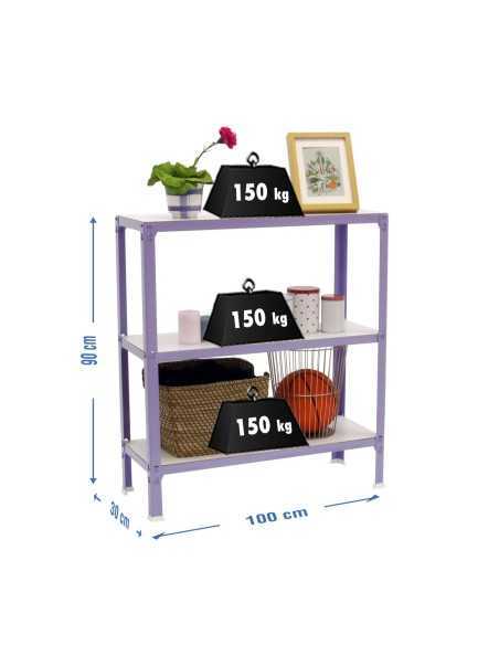Estantería SIMONRACK Simonhome click wood plus 3/300 violeta/blanco | Mesa de trabajo SimonRack profesional y resistente