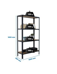 Estantería SIMONRACK Simonhome click wood plus 4/300 antracita/osb | Mesa de trabajo SimonRack profesional y resistente