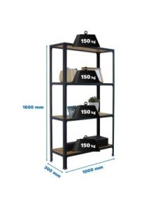 Estantería SIMONRACK Simonhome click wood plus 4/300 antracita/osb | Mesa de trabajo SimonRack profesional y resistente