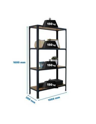 Estantería SIMONRACK Simonhome click wood plus 4/300 antracita/osb | Mesa de trabajo SimonRack profesional y resistente
