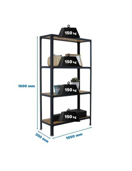 Estantería SIMONRACK Simonhome click wood plus 4/300 antracita/osb | Mesa de trabajo SimonRack profesional y resistente