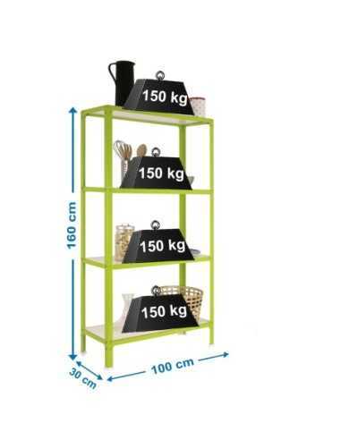 Estantería SIMONRACK Simonhome click wood plus 4/300 verde/blanco | Mesa de trabajo SimonRack profesional y resistente