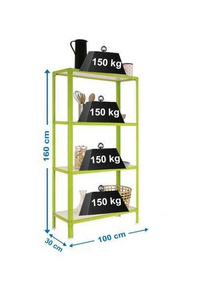 Estantería SIMONRACK Simonhome click wood plus 4/300 verde/blanco | Mesa de trabajo SimonRack profesional y resistente