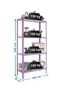 Estantería SIMONRACK Simonhome click wood plus 4/300 violeta/blanco | Mesa de trabajo SimonRack profesional y resistente