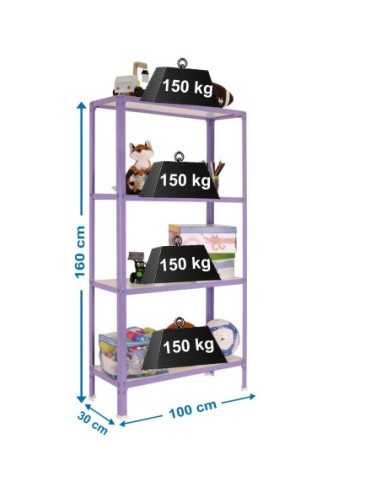 Estantería SIMONRACK Simonhome click wood plus 4/300 violeta/blanco | Mesa de trabajo SimonRack profesional y resistente
