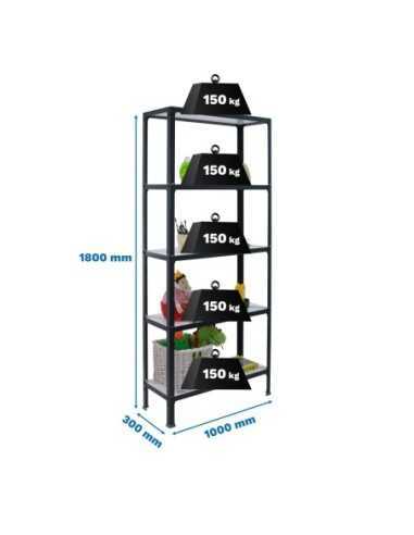 Estantería SIMONRACK Simonhome click wood plus 5/300 antraci/blanco | Mesa de trabajo SimonRack profesional y resistente