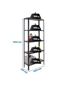 Estantería SIMONRACK Simonhome click wood plus 5/300 antracita/osb | Mesa de trabajo SimonRack profesional y resistente