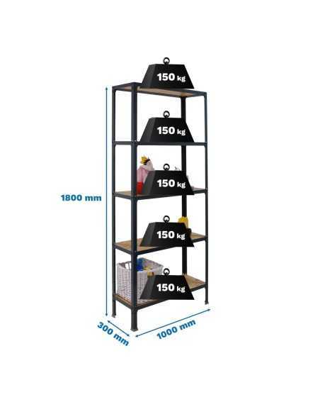 Estantería SIMONRACK Simonhome click wood plus 5/300 antracita/osb | Mesa de trabajo SimonRack profesional y resistente