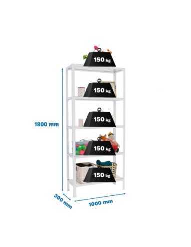 Estantería SIMONRACK Simonhome click wood plus 5/300 blanco/blanco