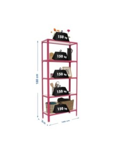 Estantería SIMONRACK Simonhome click wood plus 5/300 rosa/blanco | Mesa de trabajo SimonRack profesional y resistente