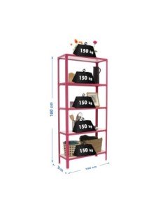 Estantería SIMONRACK Simonhome click wood plus 5/300 rosa/blanco | Mesa de trabajo SimonRack profesional y resistente