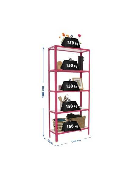 Estantería SIMONRACK Simonhome click wood plus 5/300 rosa/blanco | Mesa de trabajo SimonRack profesional y resistente