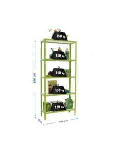Estantería SIMONRACK Simonhome click wood plus 5/300 verde/blanco | Mesa de trabajo SimonRack profesional y resistente