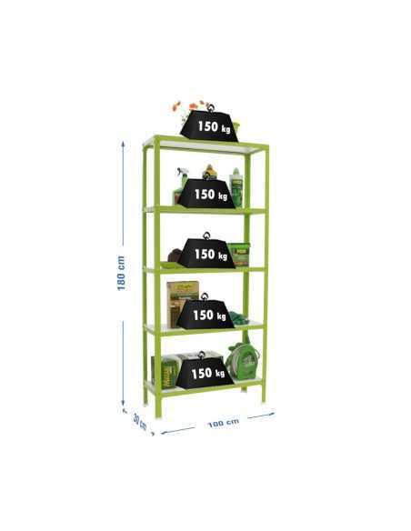 Estantería SIMONRACK Simonhome click wood plus 5/300 verde/blanco | Mesa de trabajo SimonRack profesional y resistente